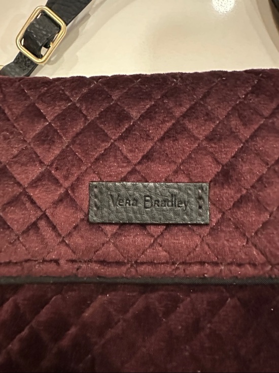 Vera Bradley Handbags - Vera Bradley Quilted Velvet Crossbody in Burgundy